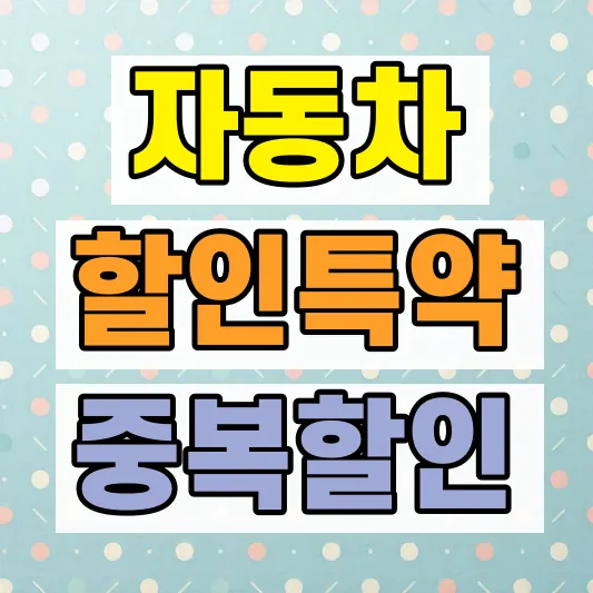 자동차보험 갱신 할인 특약 비교