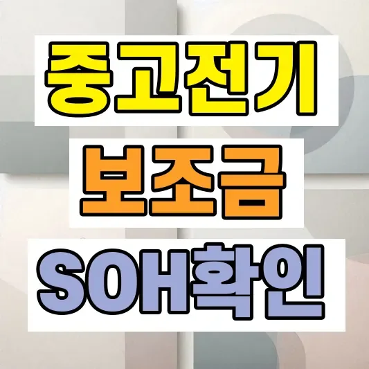 중고 전기차 보조금 승계